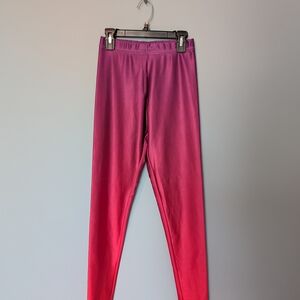 Gradient Pink Leggings with Elastic Waistband and Stretch Fabric